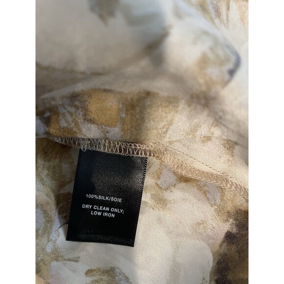 New Retail $398 Lafayette 148 Kenna Print Silk Blouse - Size P - Picture 8 of 12
